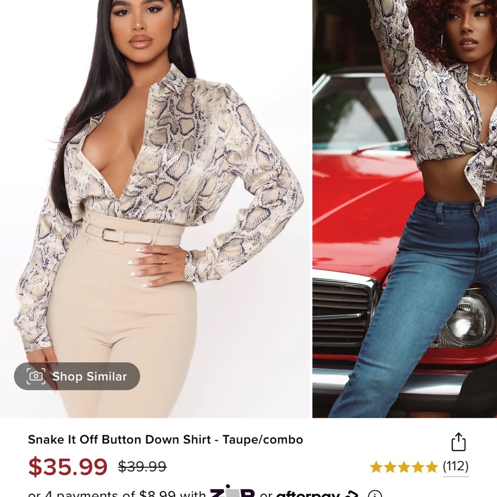 Snake print button down shirt